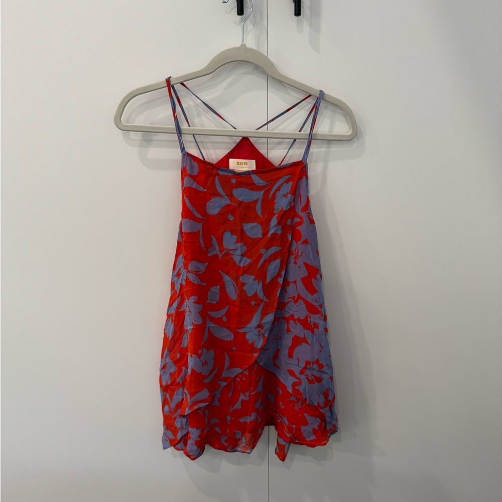 Maeve - Red and Blue Floral Women's Top